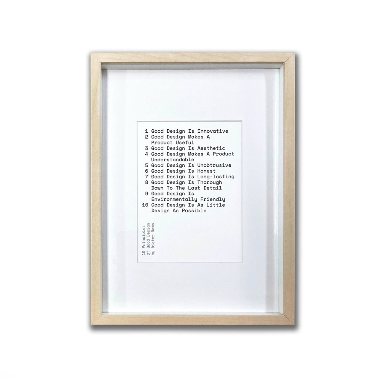 Dieter Rams "10 Principles" Limited-Edition Letterpress Print (300gsm)