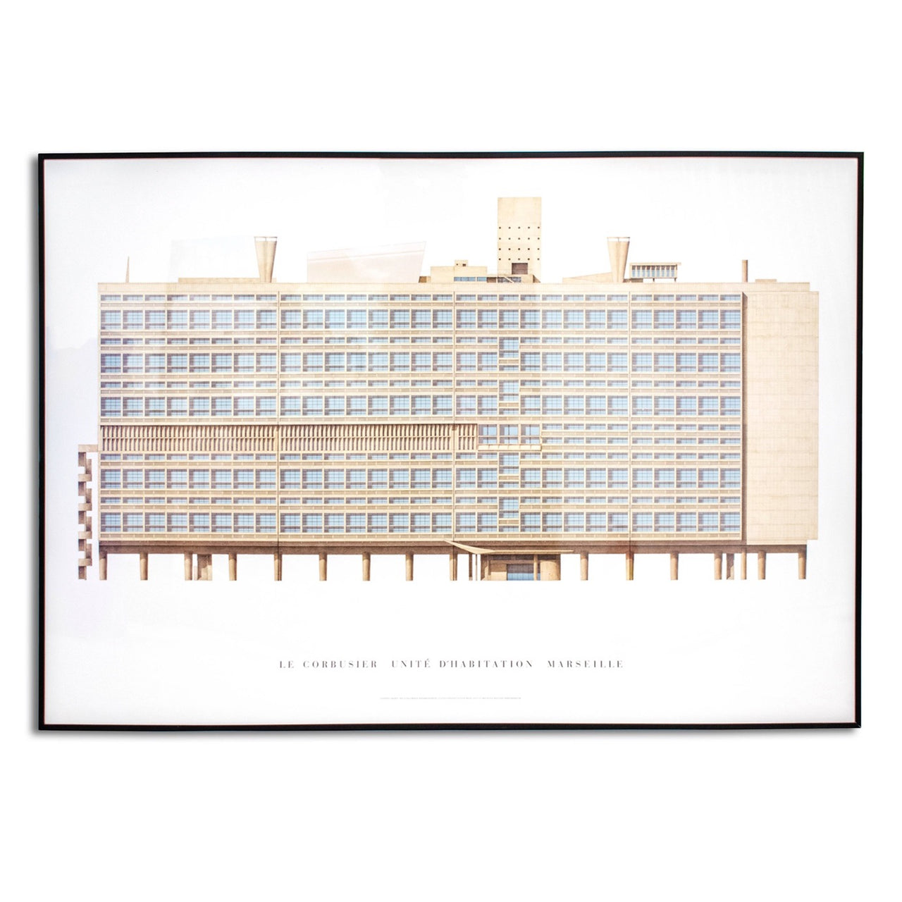 Le Corbusier, Unité d'Habitation, Marseille (Architectural Poster by 'Edition Lidiarte')