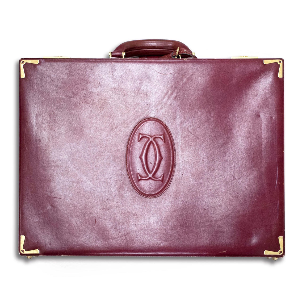 Must de Cartier Briefcase in Burgundy Leather